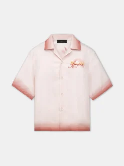 AMIRI Shirts<RESORT CLUB BOWLING SHIRT Rosewater