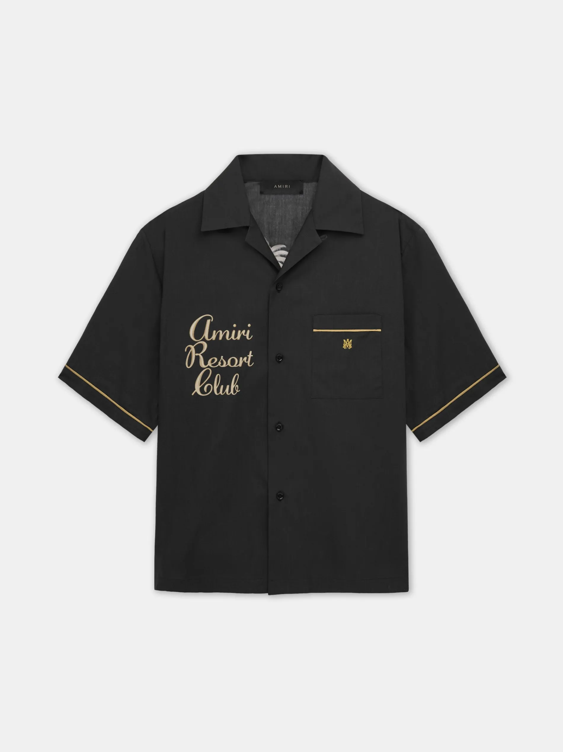 AMIRI Shirts<RESORT CLUB EMBROIDERED SHIRT BLACK