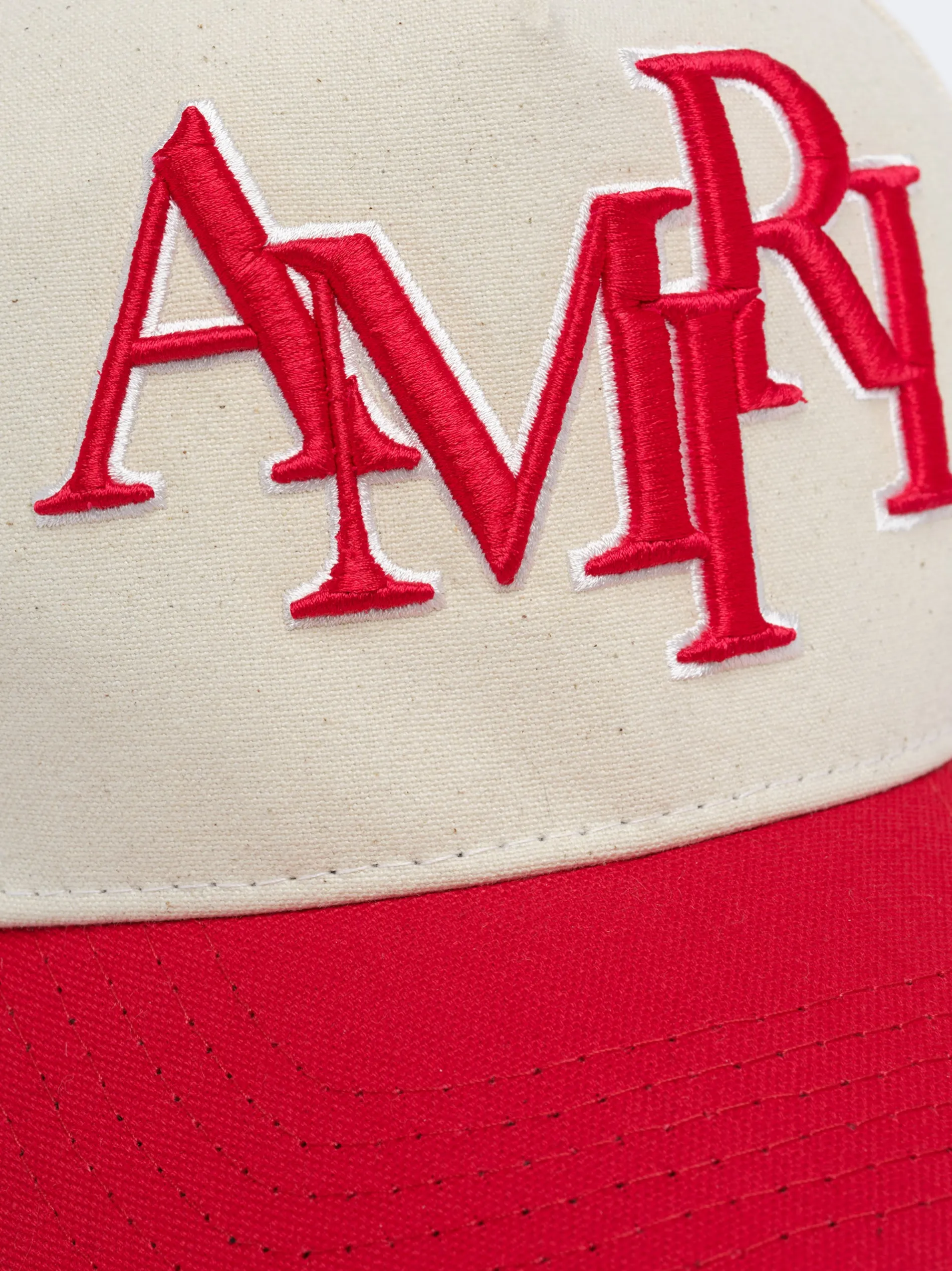AMIRI Hats|Hats<STAGGERED CANVAS HAT Alabaster Red