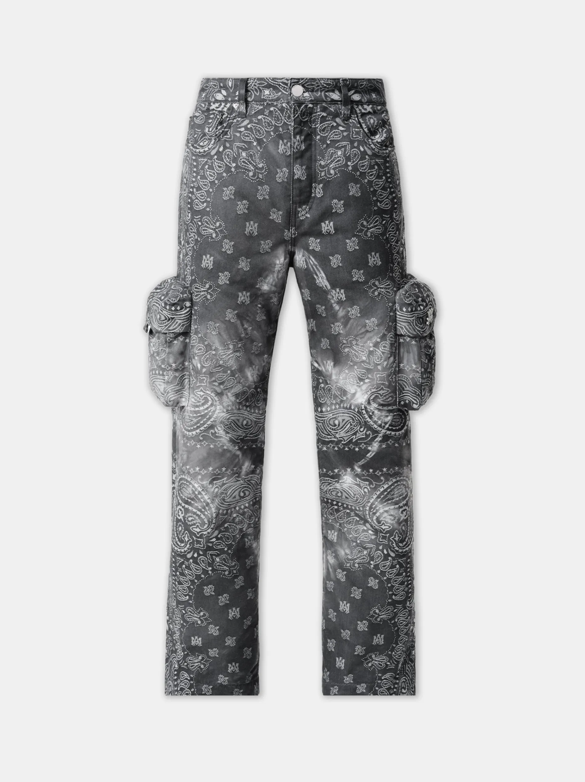AMIRI Denim<TIE DYE BANDANA M65 BAGGY CARGO Dark Grey