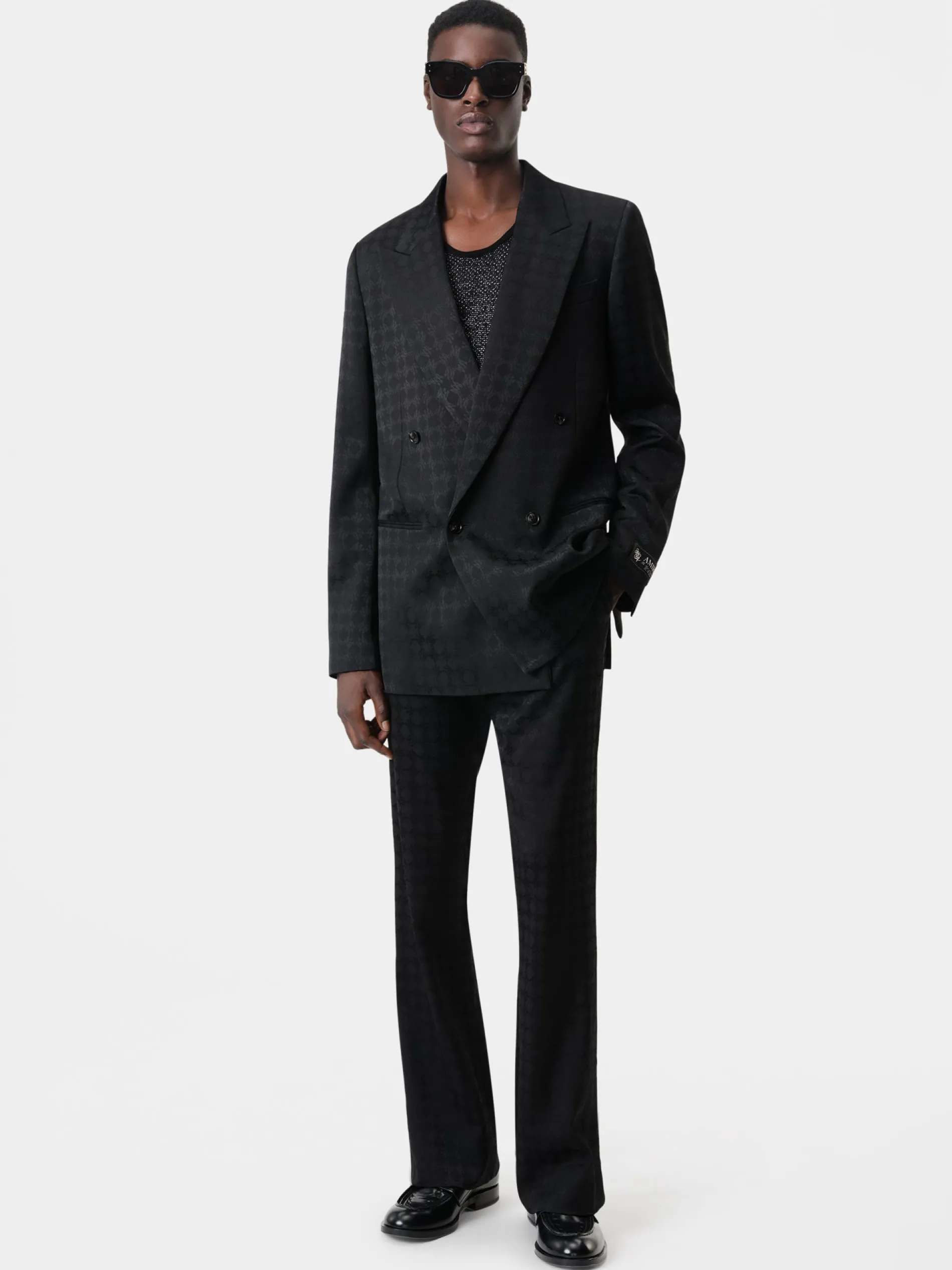 AMIRI Outerwear<TONAL MA QUAD DOUBLE-BREASTED BLAZER BLACK