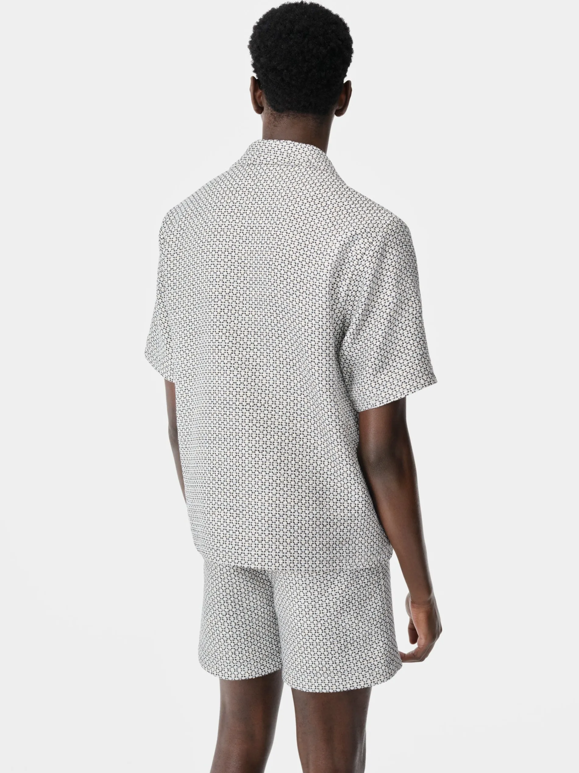 AMIRI Shirts<TWEED CAMP SHIRT Cerulean