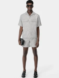 AMIRI Shorts & Sweatpants<TWEED FLAP POCKET PULL ON SHORT Cerulean
