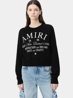 AMIRI Knitwear<WOMEN'S ARTS DISTRICT CREW BLACK