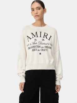 AMIRI Knitwear<WOMEN'S ARTS DISTRICT CREW White