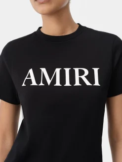 AMIRI Jersey|Tees<WOMEN'S CORE LOGO TEE BLACK