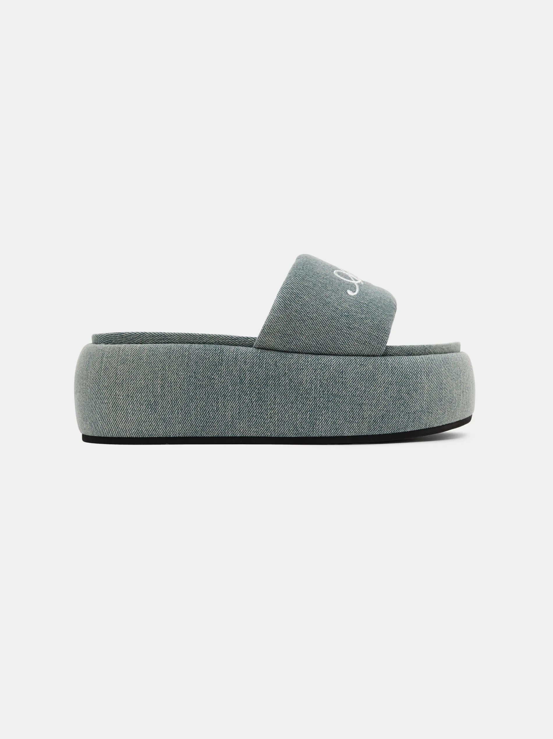 AMIRI Sandals|Sandals<WOMEN'S PLATFORM DENIM SANDAL WASHED INDIGO