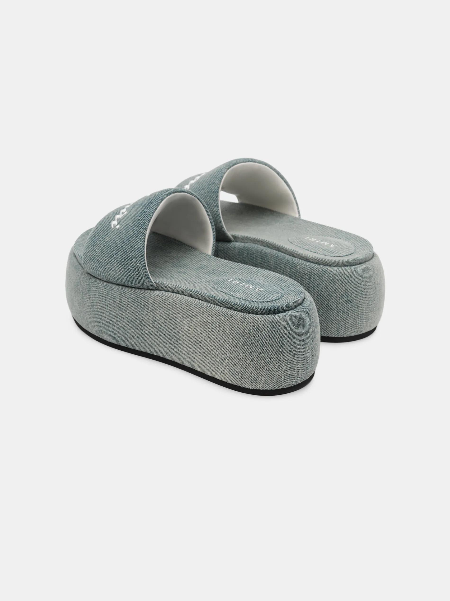 AMIRI Sandals|Sandals<WOMEN'S PLATFORM DENIM SANDAL WASHED INDIGO