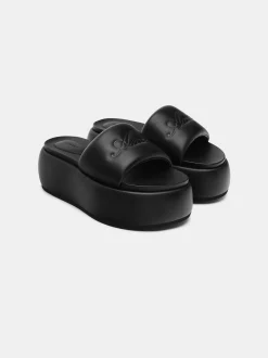 AMIRI Sandals|Sandals<WOMEN'S SCRIPT PLATFORM SANDAL BLACK