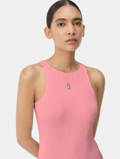 AMIRI Knitwear|Dresses<WOMEN'S STACKED MAXI DRESS Flamingo Pink