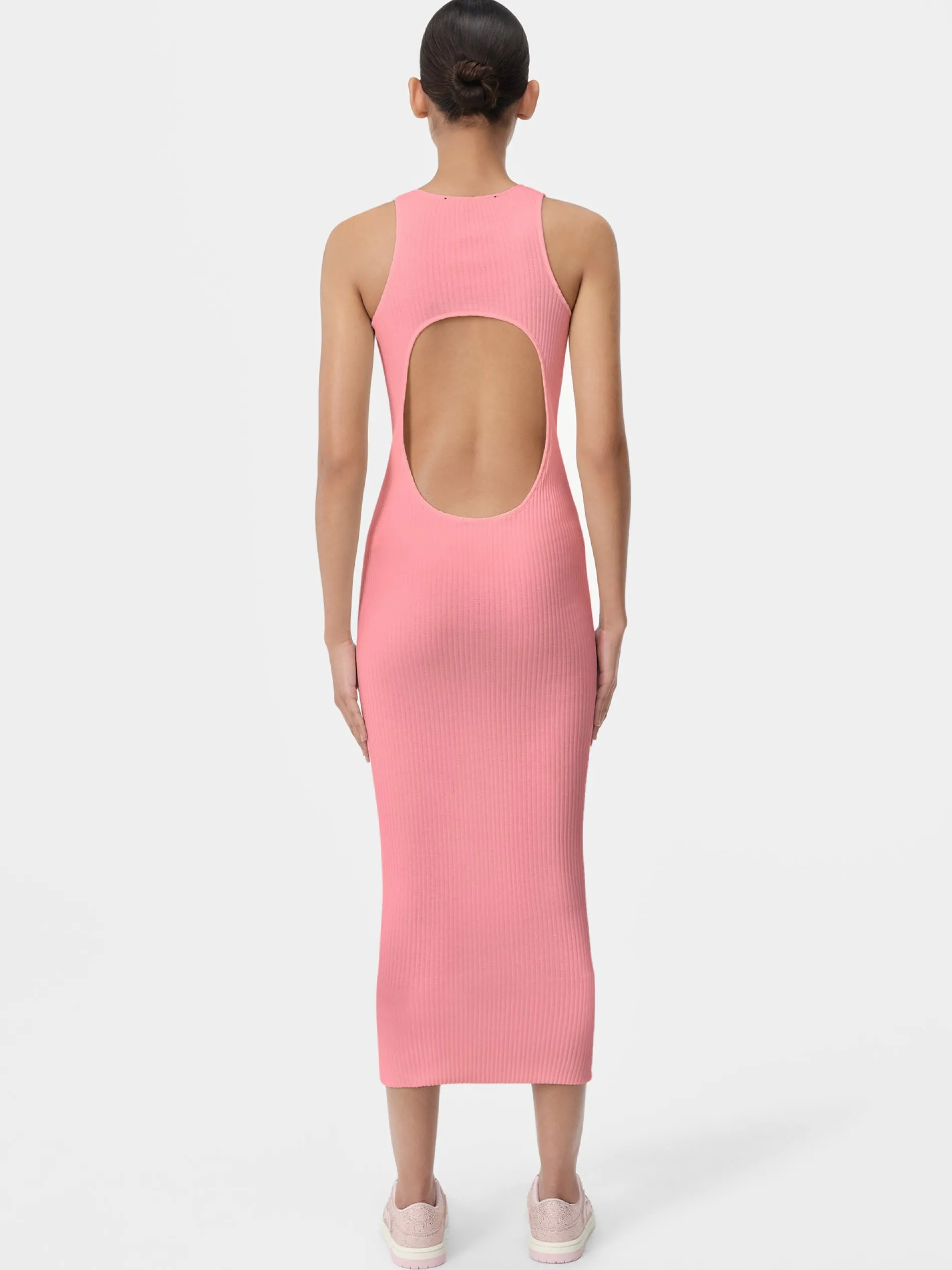 AMIRI Knitwear|Dresses<WOMEN'S STACKED MAXI DRESS Flamingo Pink