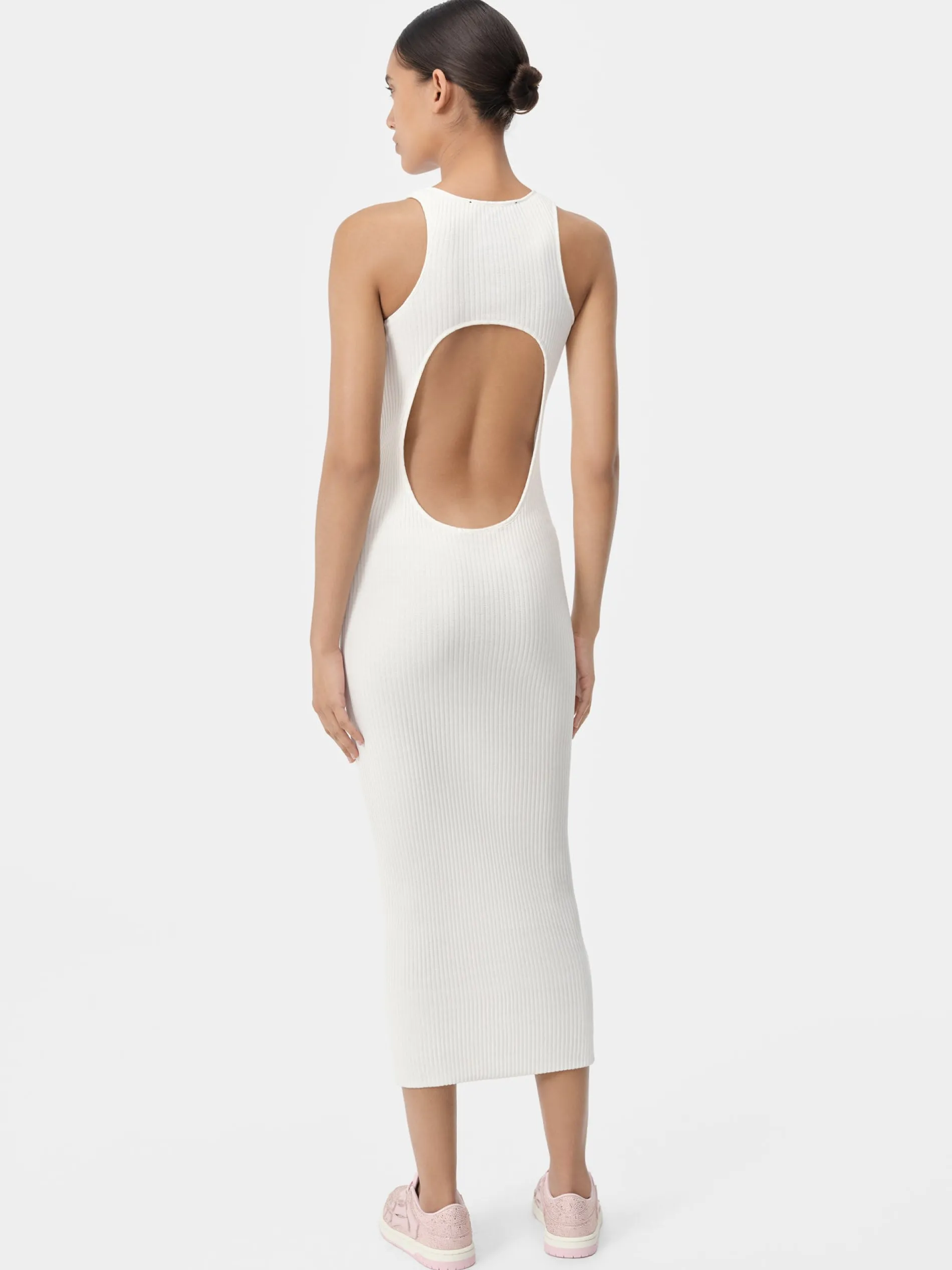 AMIRI Dresses|Knitwear<WOMEN'S STACKED MAXI DRESS Alabaster
