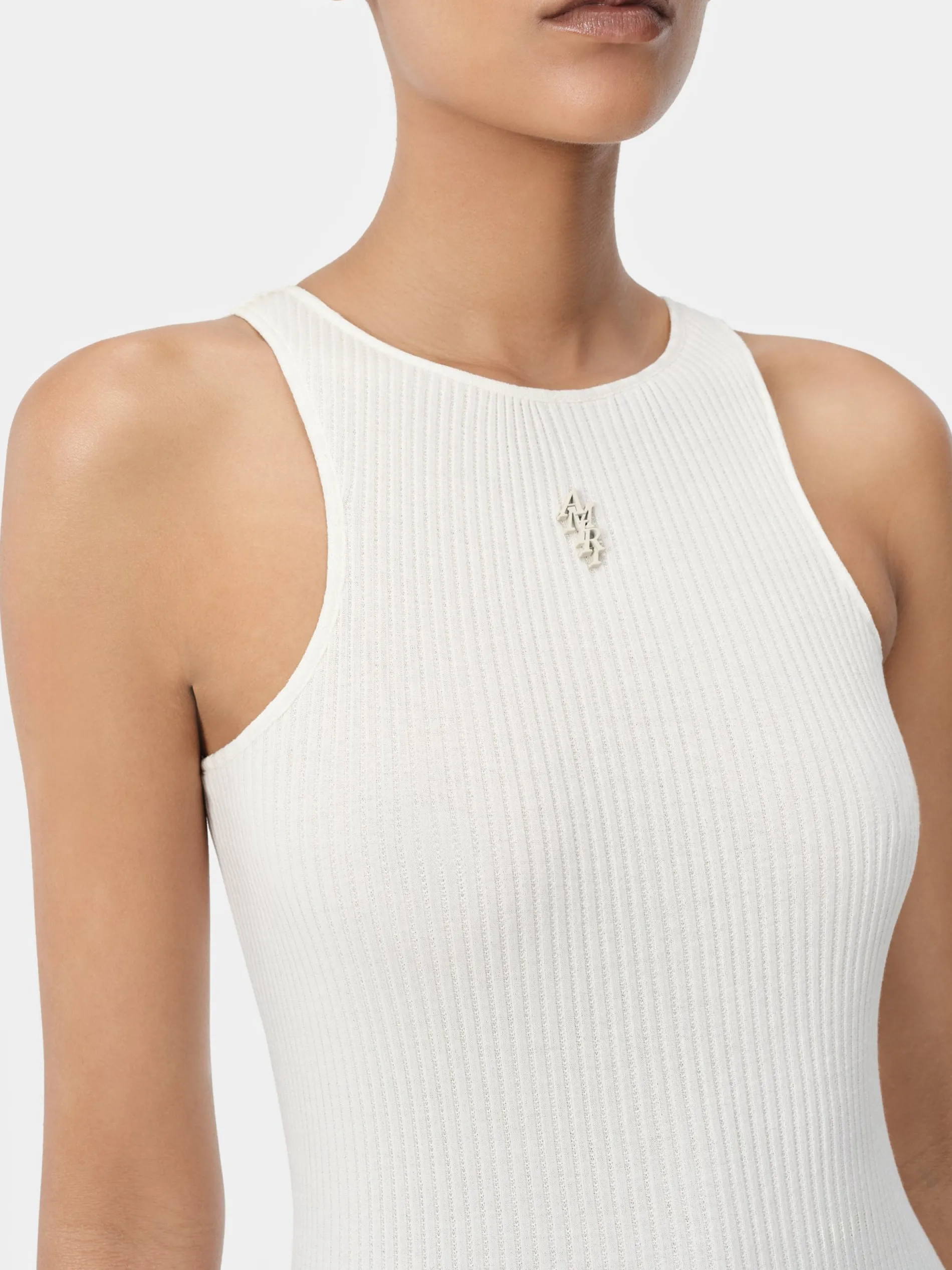 AMIRI Dresses|Knitwear<WOMEN'S STACKED MAXI DRESS Alabaster