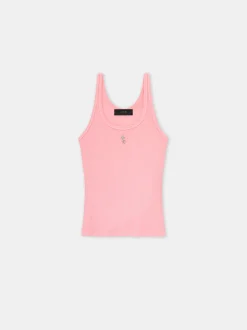 AMIRI Jersey|Tees<WOMEN'S STACKED RIBBED TANK Flamingo Pink
