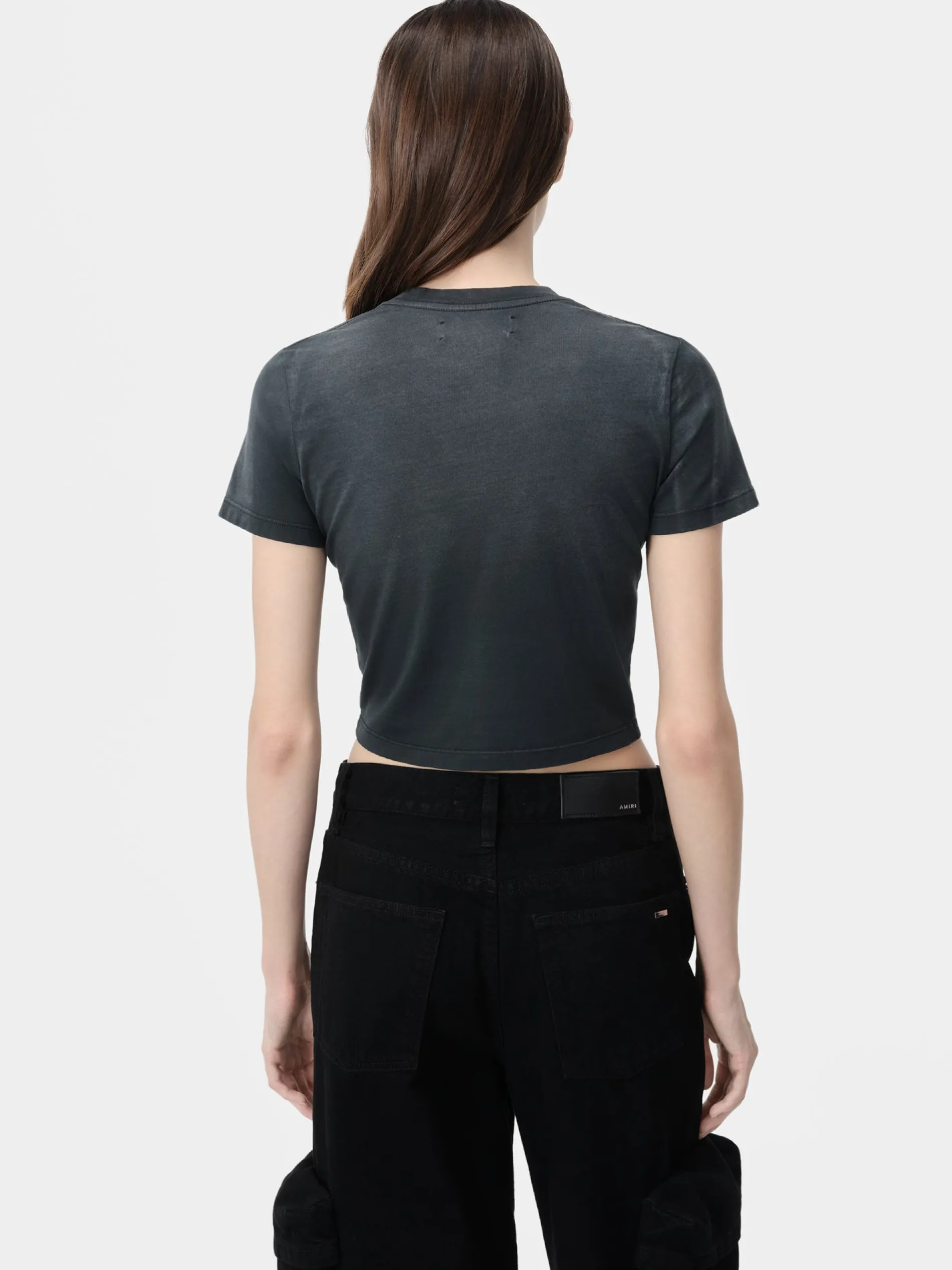 AMIRI Jersey|Tees<WOMEN'S VINTAGE BABY TEE Aged Black