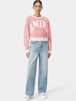 AMIRI Knitwear|Sweatshirts<WOMEN'S VINTAGE CASHMERE CREW Flamingo Pink