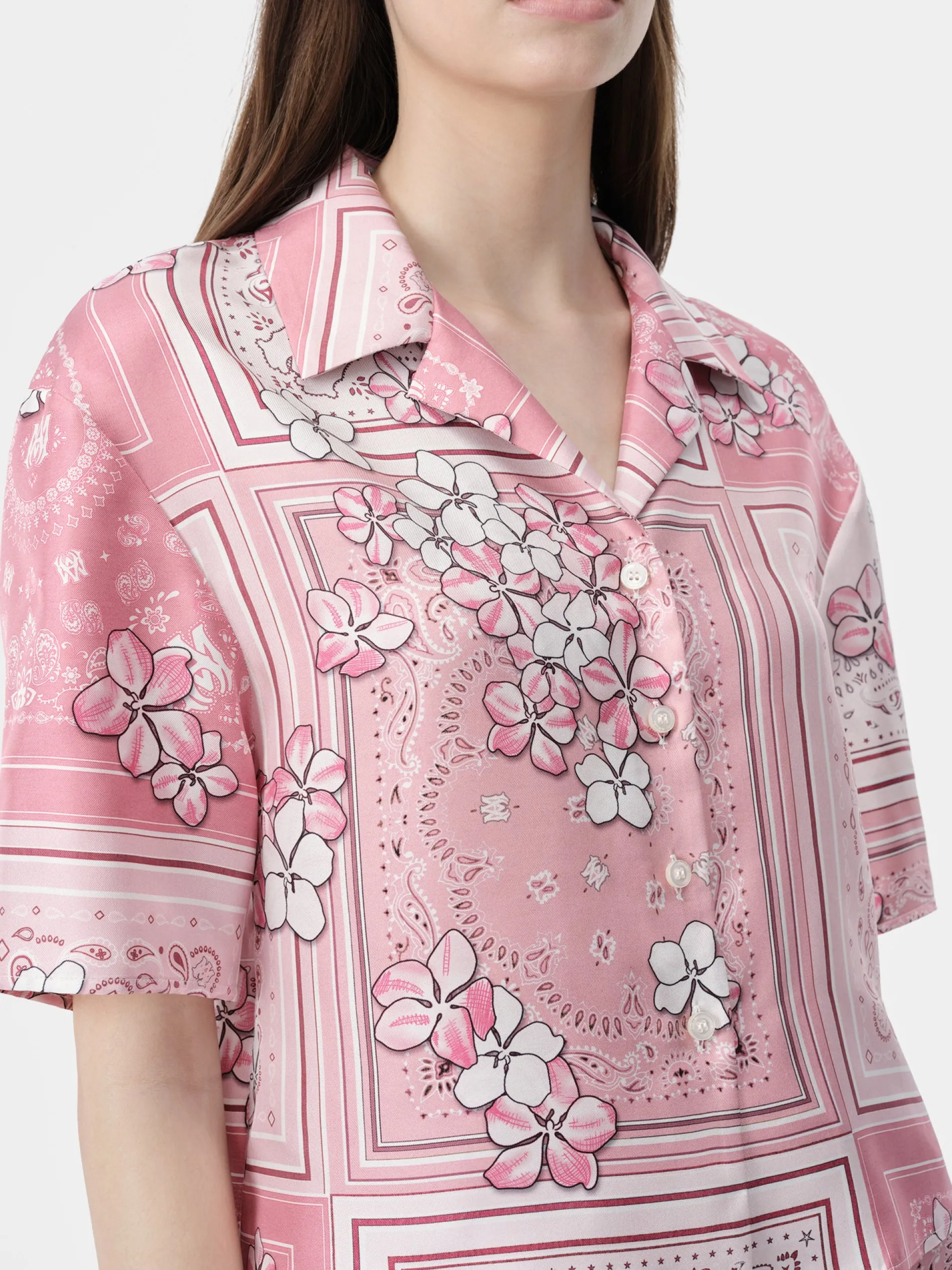 AMIRI Shirts<WOMEN'S BANDANA FLORAL SHIRT Flamingo Pink
