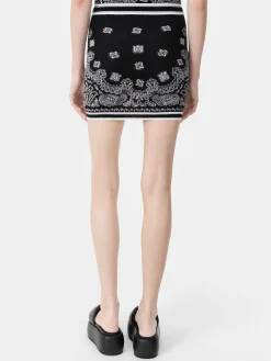 AMIRI Knitwear<WOMEN'S BANDANA MINI SKIRT BLACK