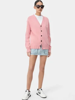 AMIRI Knitwear<WOMEN'S BONES CARDIGAN Flamingo Pink