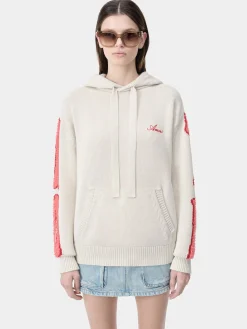AMIRI Knitwear<WOMEN'S BONES HOODIE Alabaster