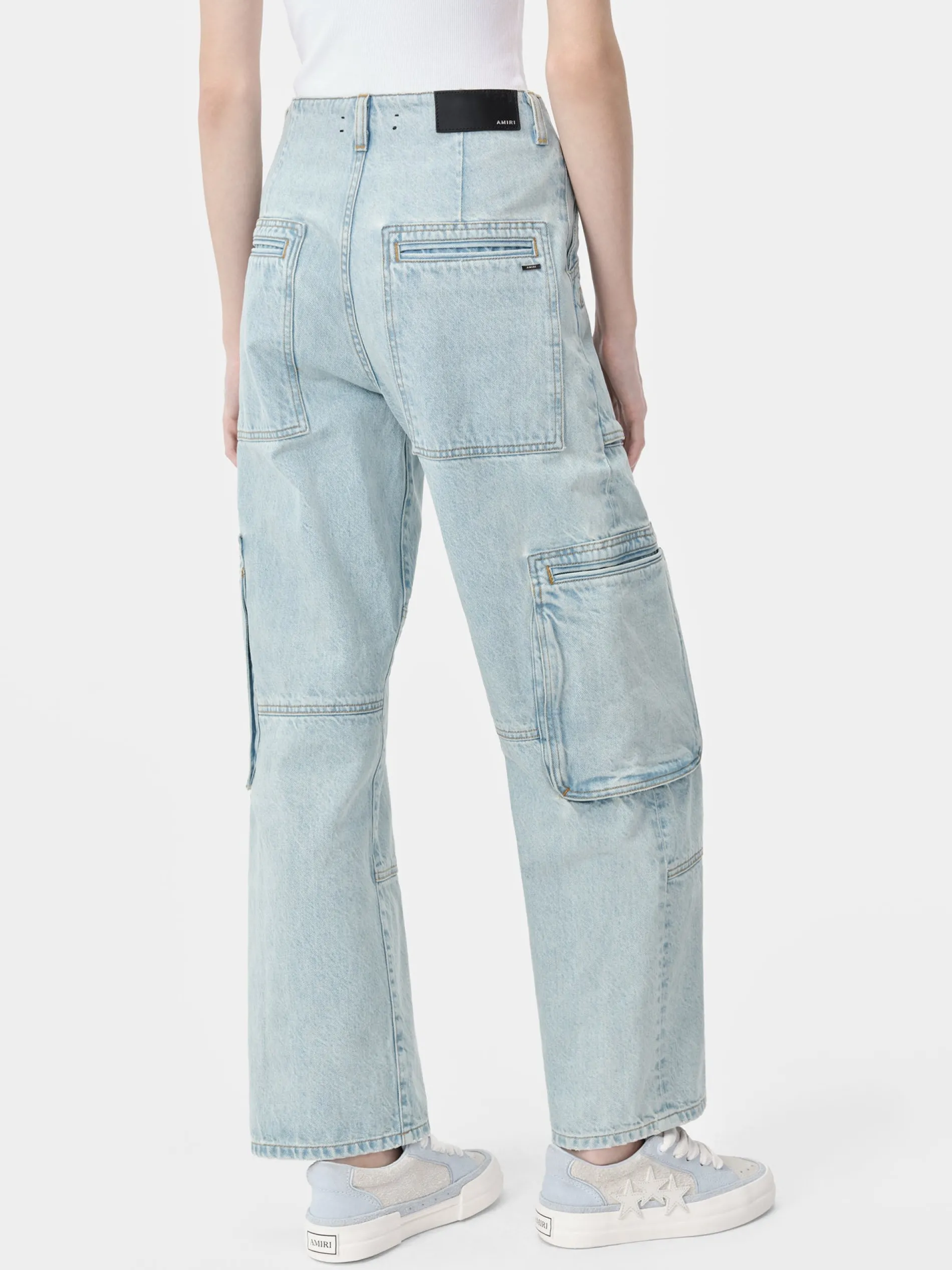 AMIRI Pants|Denim<WOMEN'S CARGO LOOSE Light Indigo