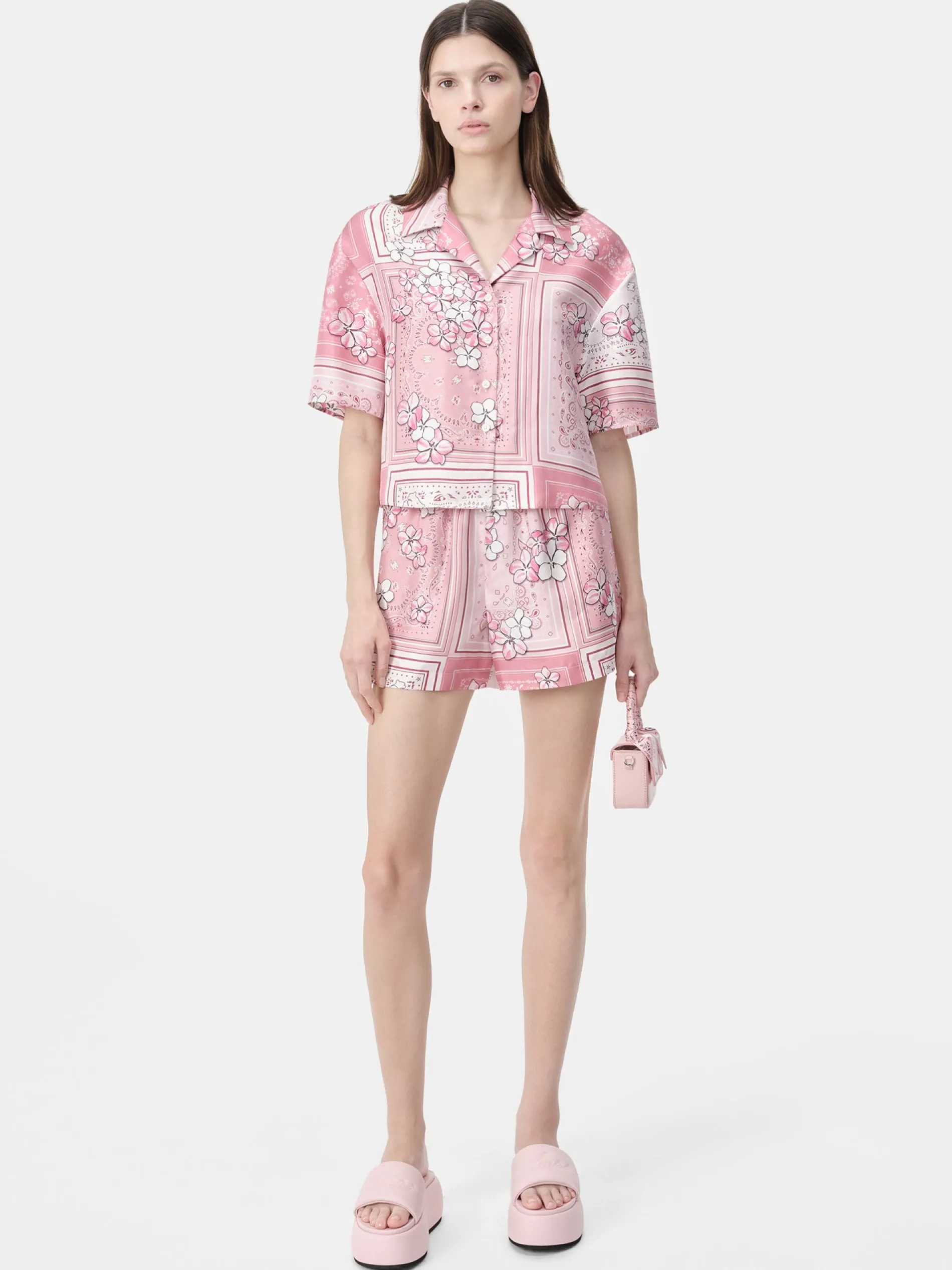 AMIRI Shorts & Sweatpants<WOMEN'S FLORAL BANDANA BOXER SHORT Flamingo Pink
