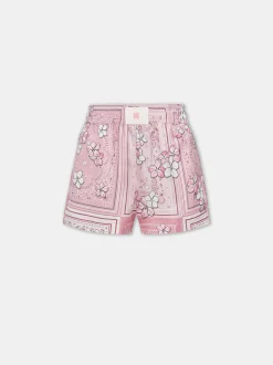 AMIRI Shorts & Sweatpants<WOMEN'S FLORAL BANDANA BOXER SHORT Flamingo Pink