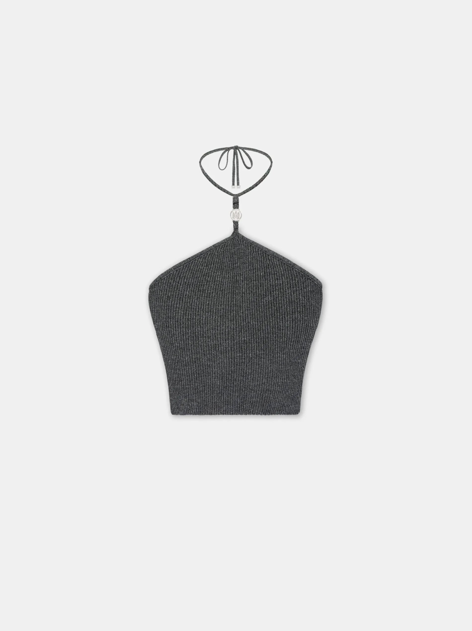 AMIRI Knitwear|Shirts<WOMEN'S LUREX HALTER TOP BLACK