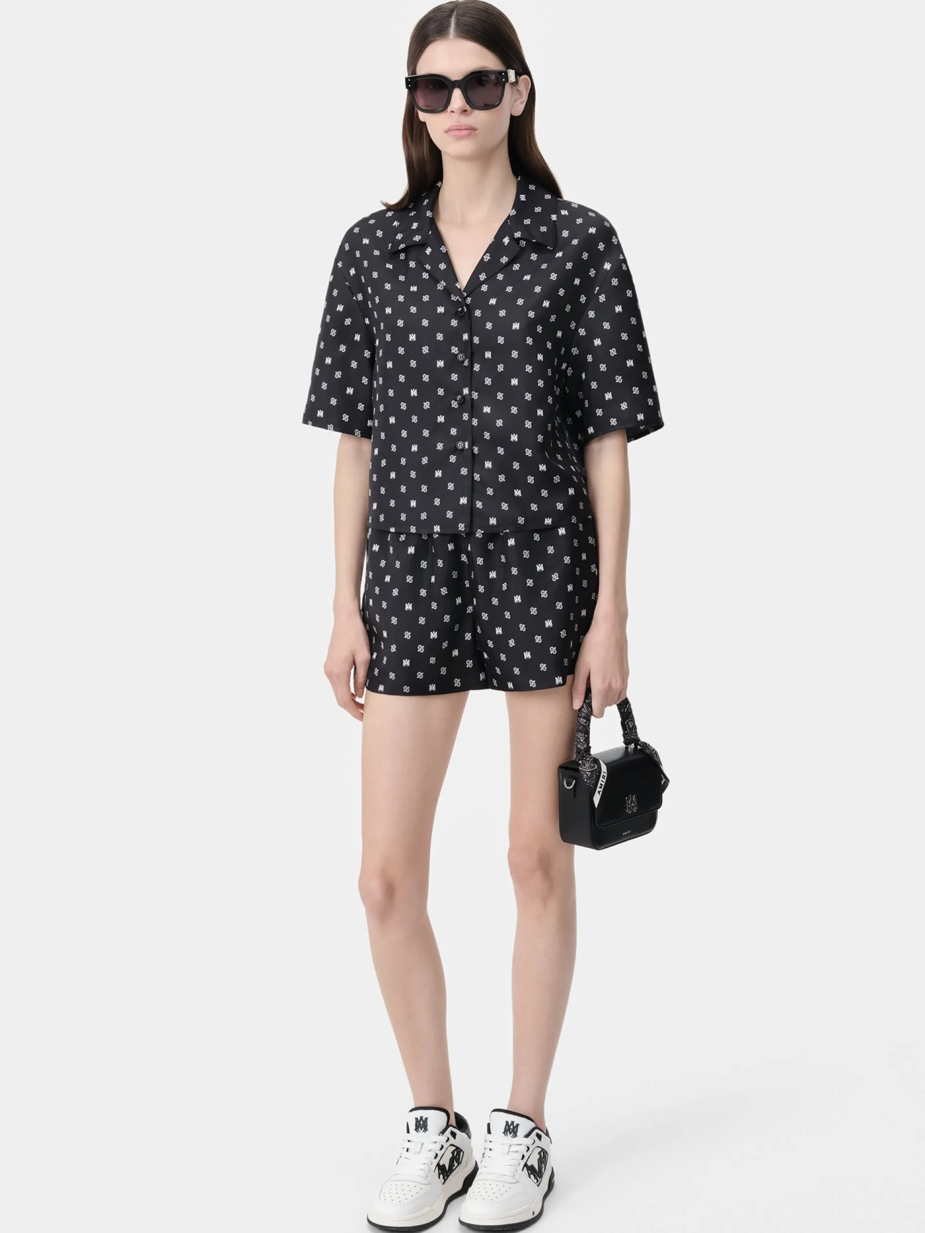 AMIRI Shirts<WOMEN'S MA PAISLEY SHIRT BLACK
