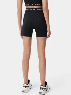 AMIRI Activewear|Shorts & Sweatpants<WOMEN'S MA RIBBED SEAMLESS SHORT BLACK