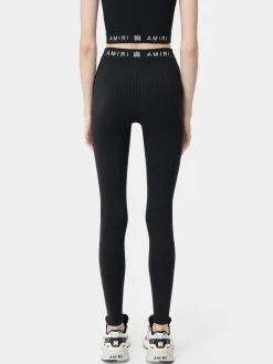 AMIRI Activewear<WOMEN'S MA RIBBED SEAMLESS LEGGING BLACK