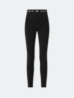 AMIRI Activewear<WOMEN'S MA RIBBED SEAMLESS LEGGING BLACK