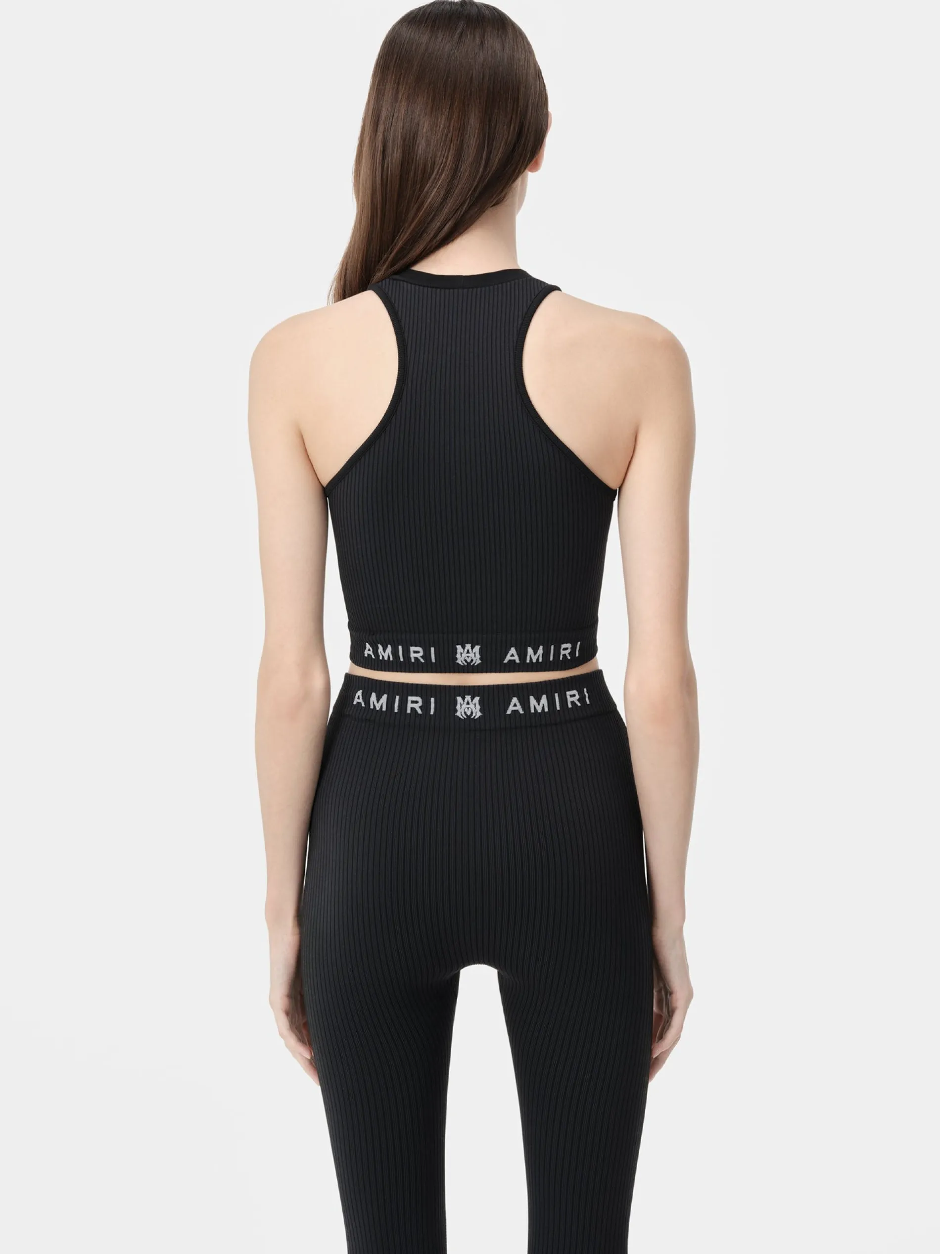 AMIRI Activewear<WOMEN'S MA RIBBED SEAMLESS TANK TOP BLACK
