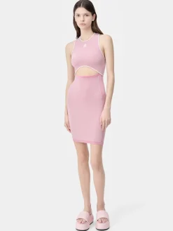 AMIRI Activewear|Dresses<WOMEN'S MA SEAMLESS CUT-OUT MINI DRESS Flamingo Pink