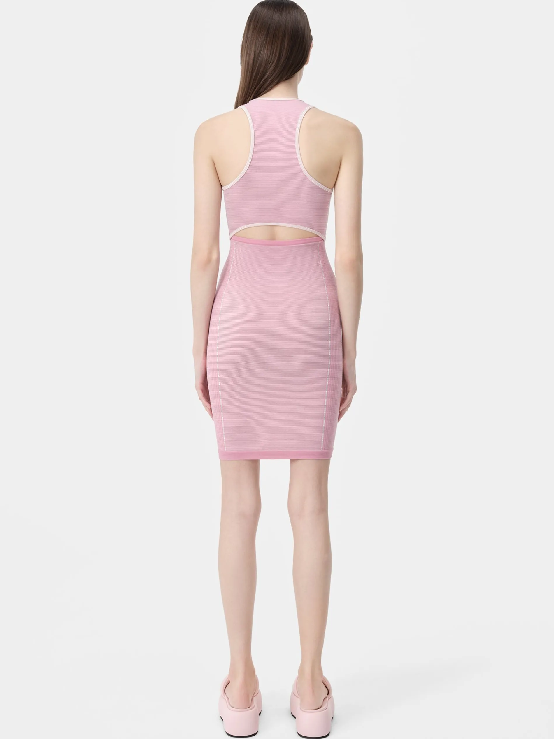 AMIRI Activewear|Dresses<WOMEN'S MA SEAMLESS CUT-OUT MINI DRESS Flamingo Pink