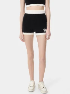 AMIRI Shorts & Sweatpants|Knitwear<WOMEN'S MA SHORT BLACK