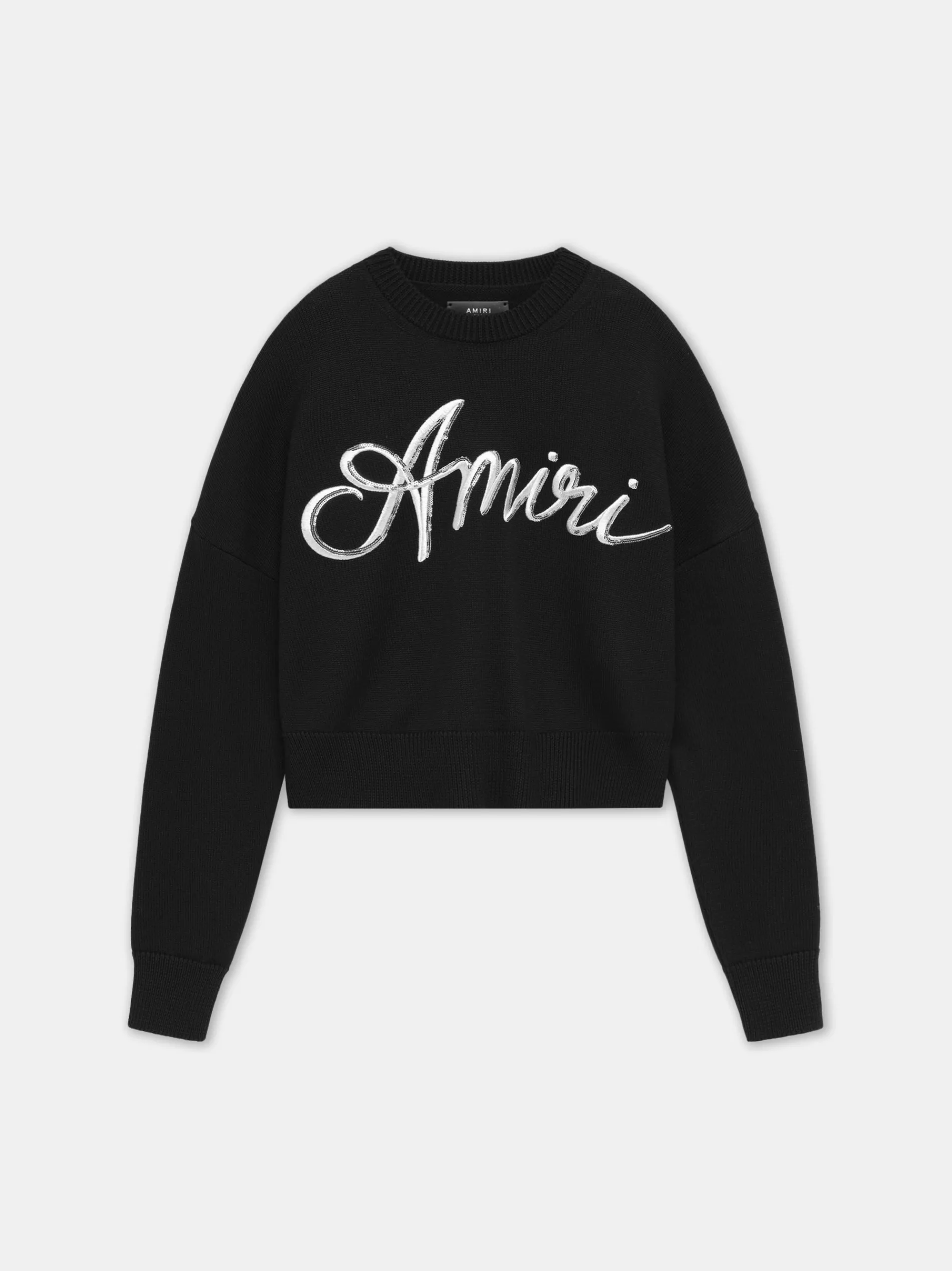 AMIRI Knitwear<WOMEN'S MA SWIRL CREW BLACK