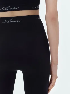 AMIRI Activewear<WOMEN'S SEAMLESS LEGGINGS BLACK