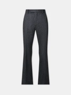 AMIRI Pants<WOMEN'S SEQUIN PINSTRIPE KICK FLARE Dark Grey