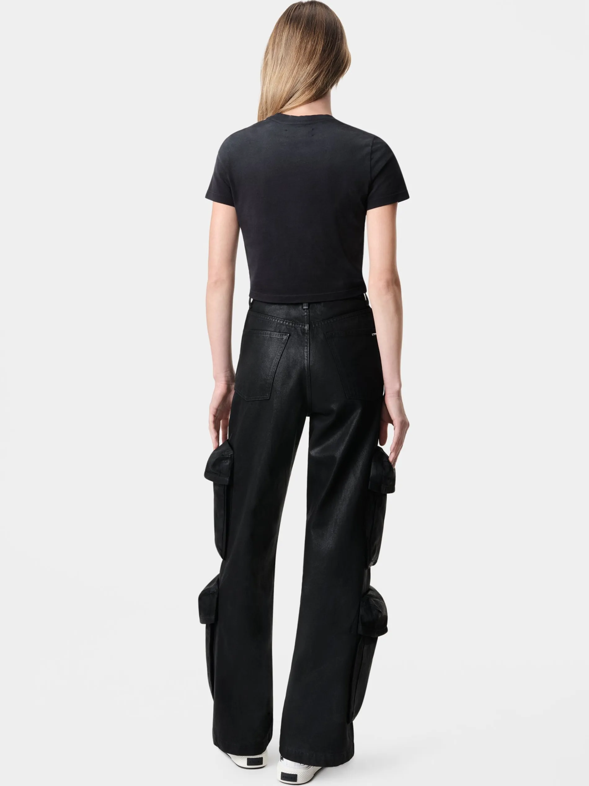 AMIRI Denim<WOMEN'S WAXED BAGGY CARGO JEAN BLACK